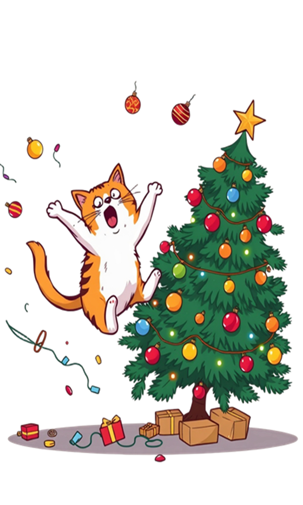 Jumping Cat Christmas Tree