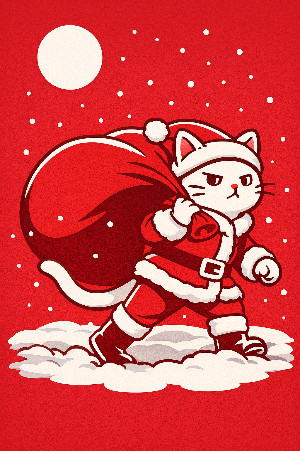 Santa Cat Brings Gifts