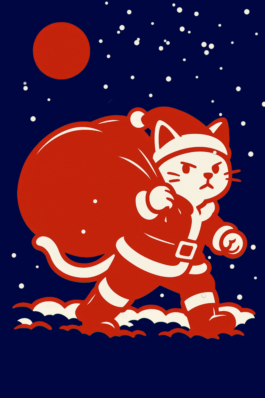 Santa Cat Brings Gifts