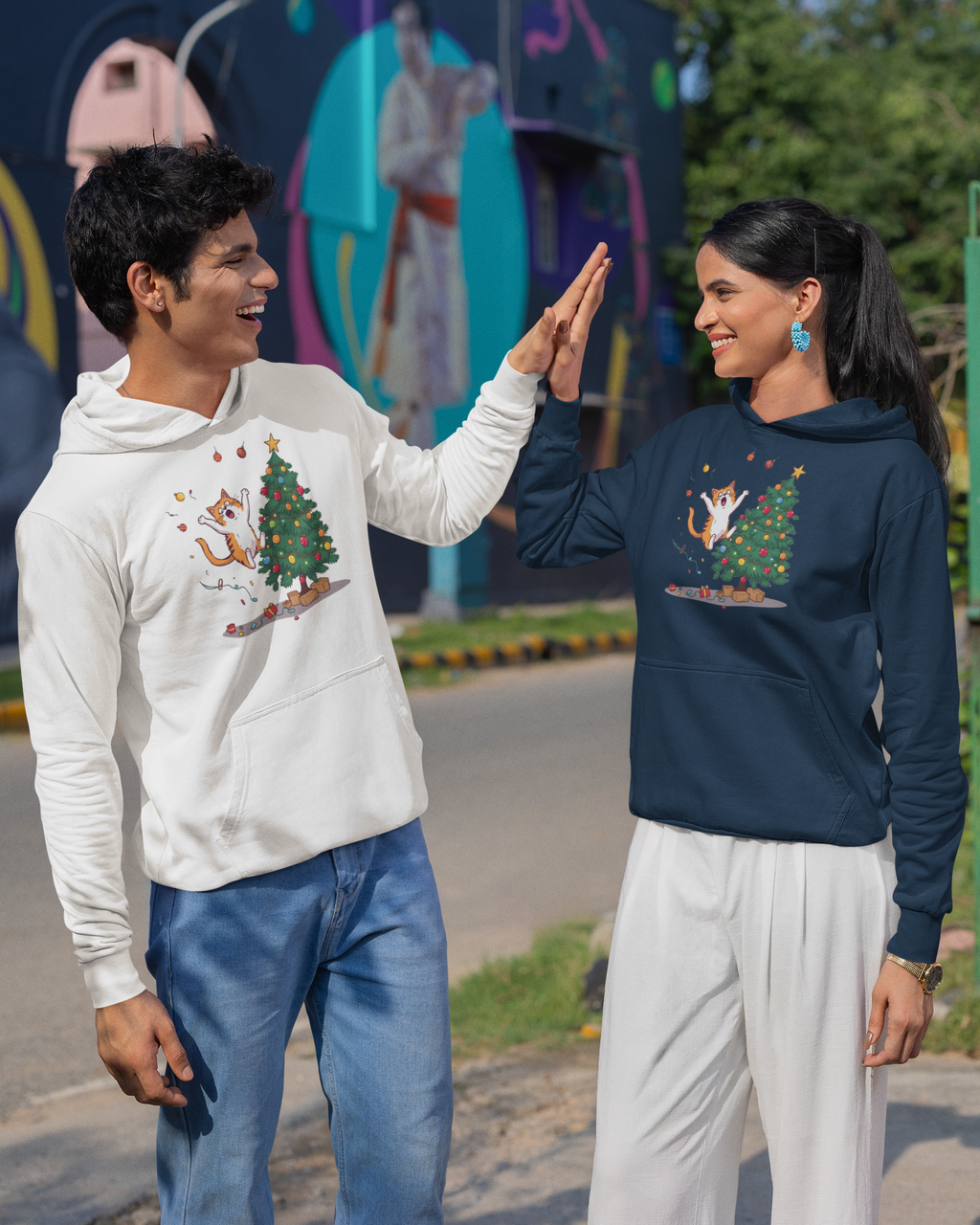 Jumping Cat Christmas Tree