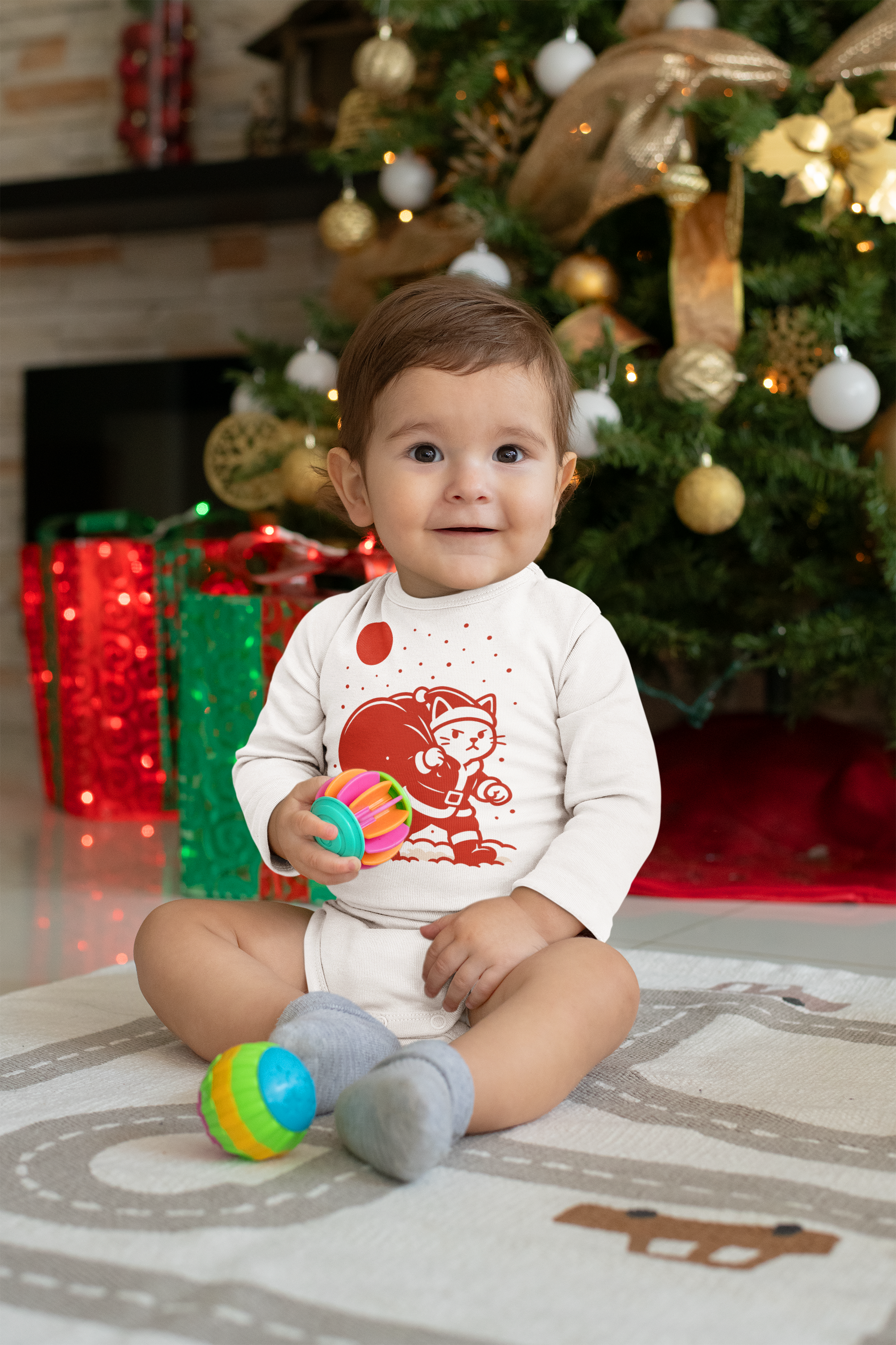 Santa Cat Brings Gifts