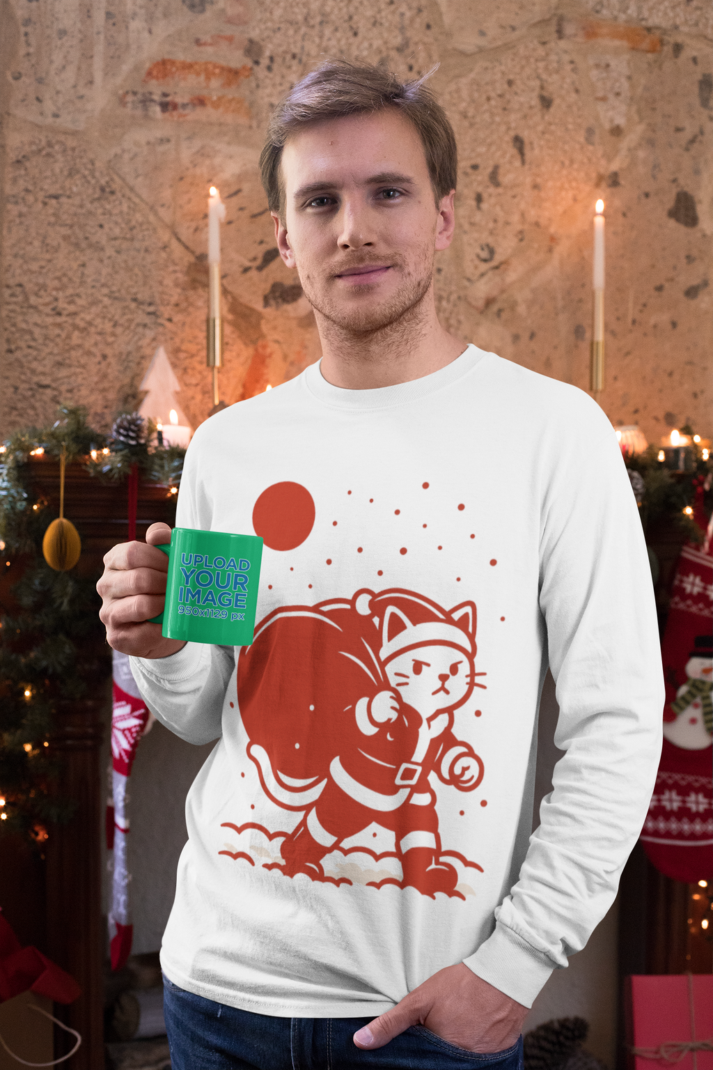 Santa Cat Brings Gifts