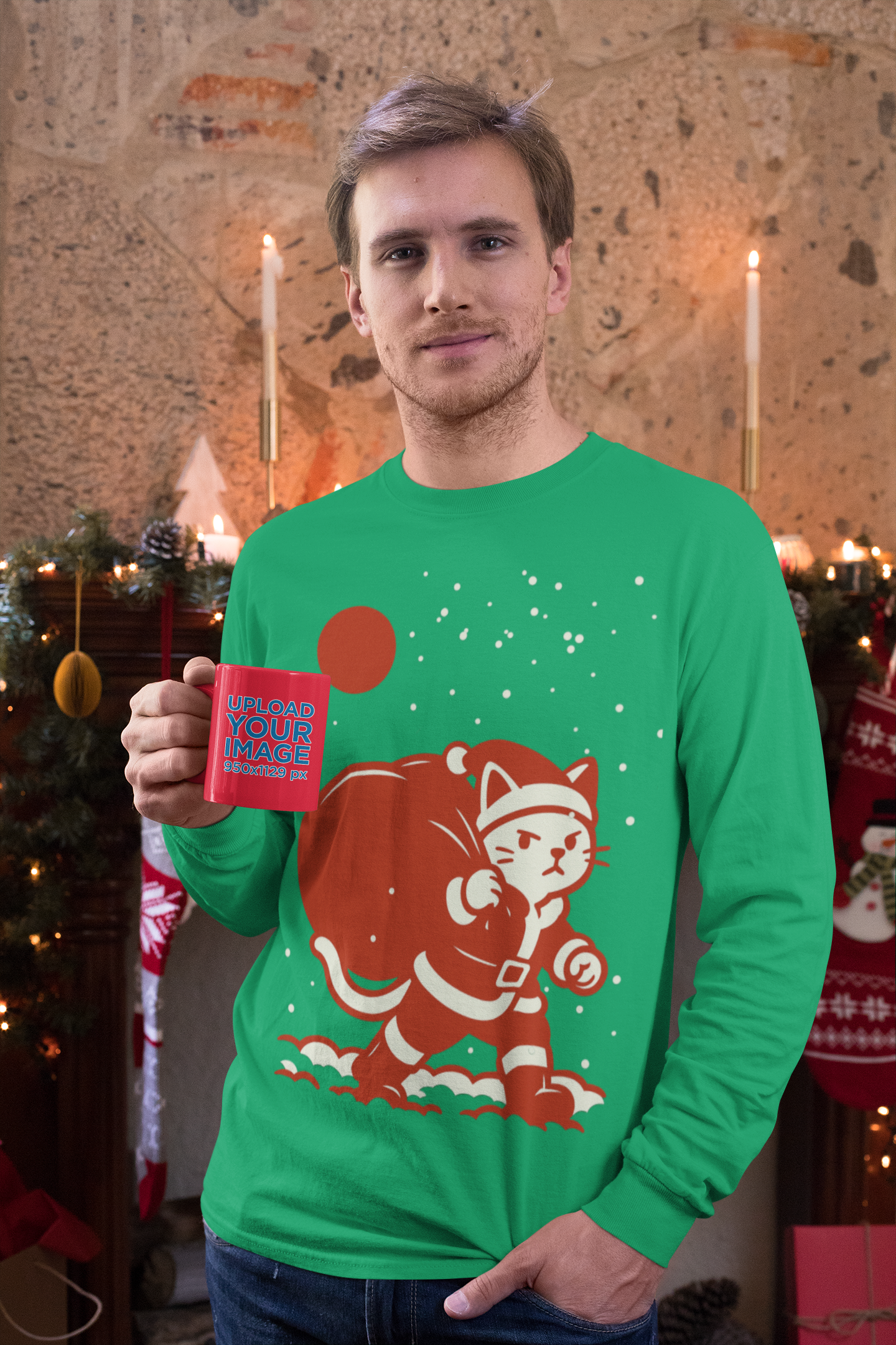 Santa Cat Brings Gifts