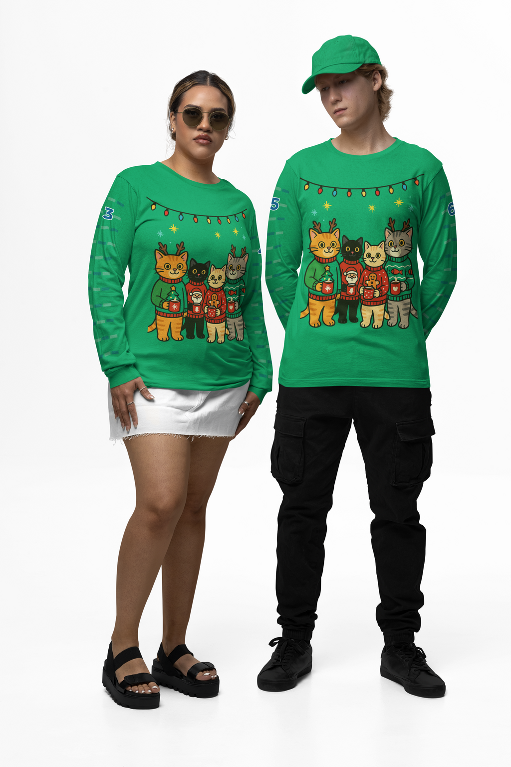 Ugly Christmas Sweater Cat Party