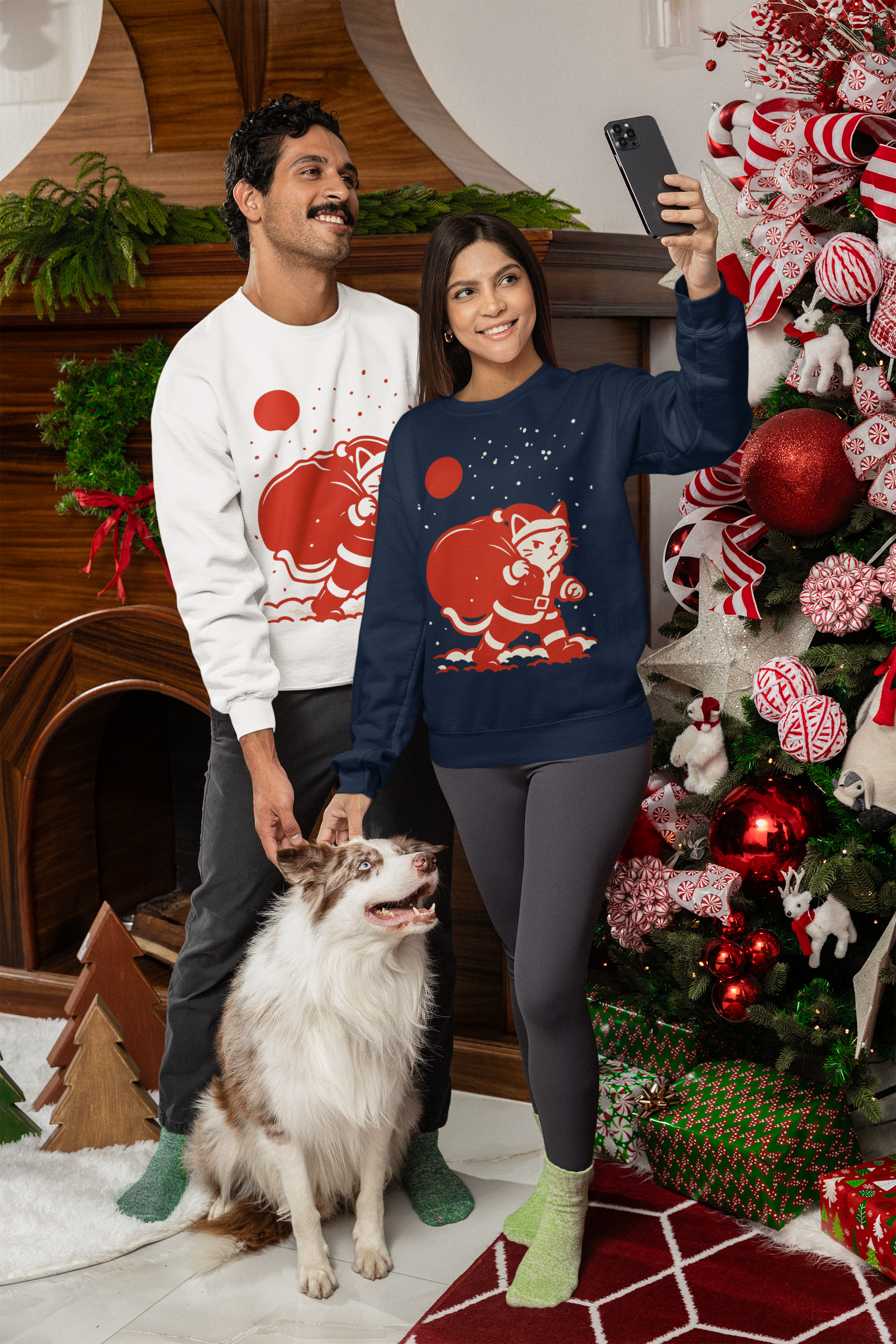 Santa Cat Brings Gifts