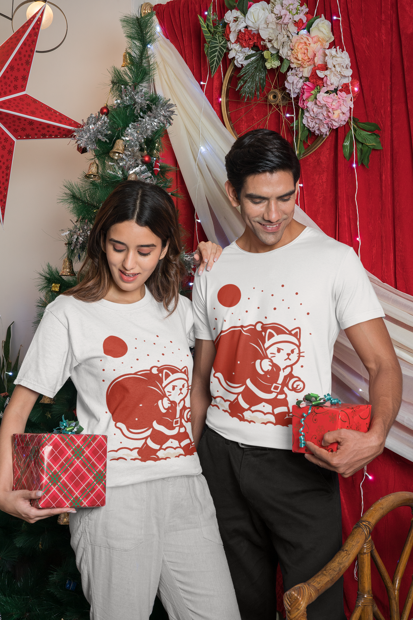 Santa Cat Brings Gifts