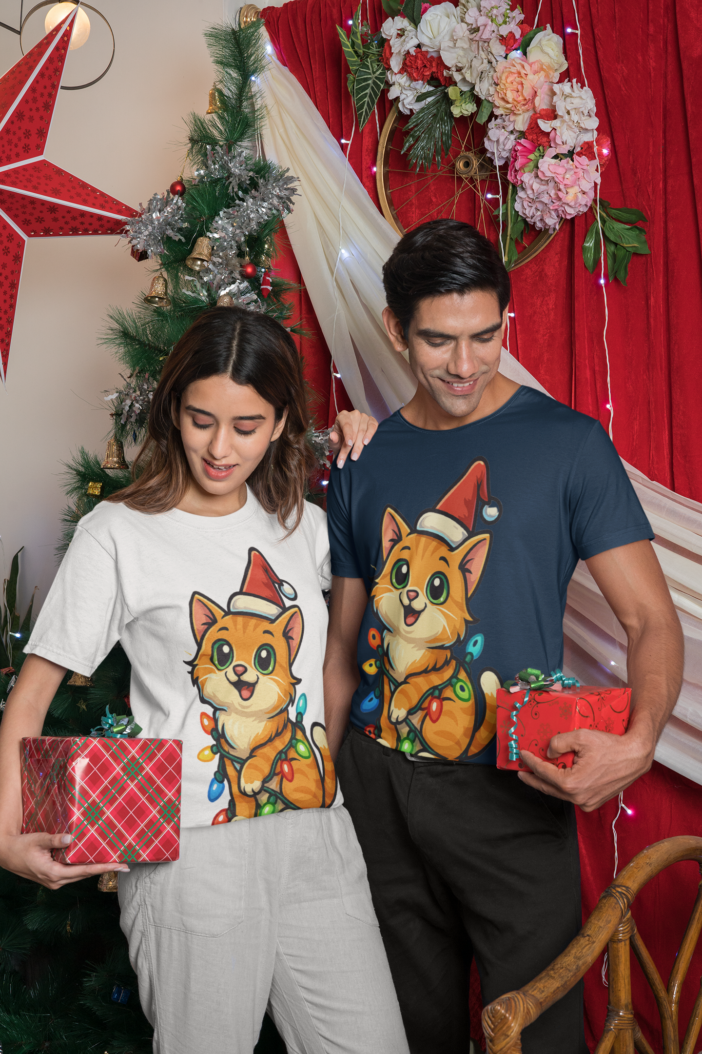 Christmas Lights Cat