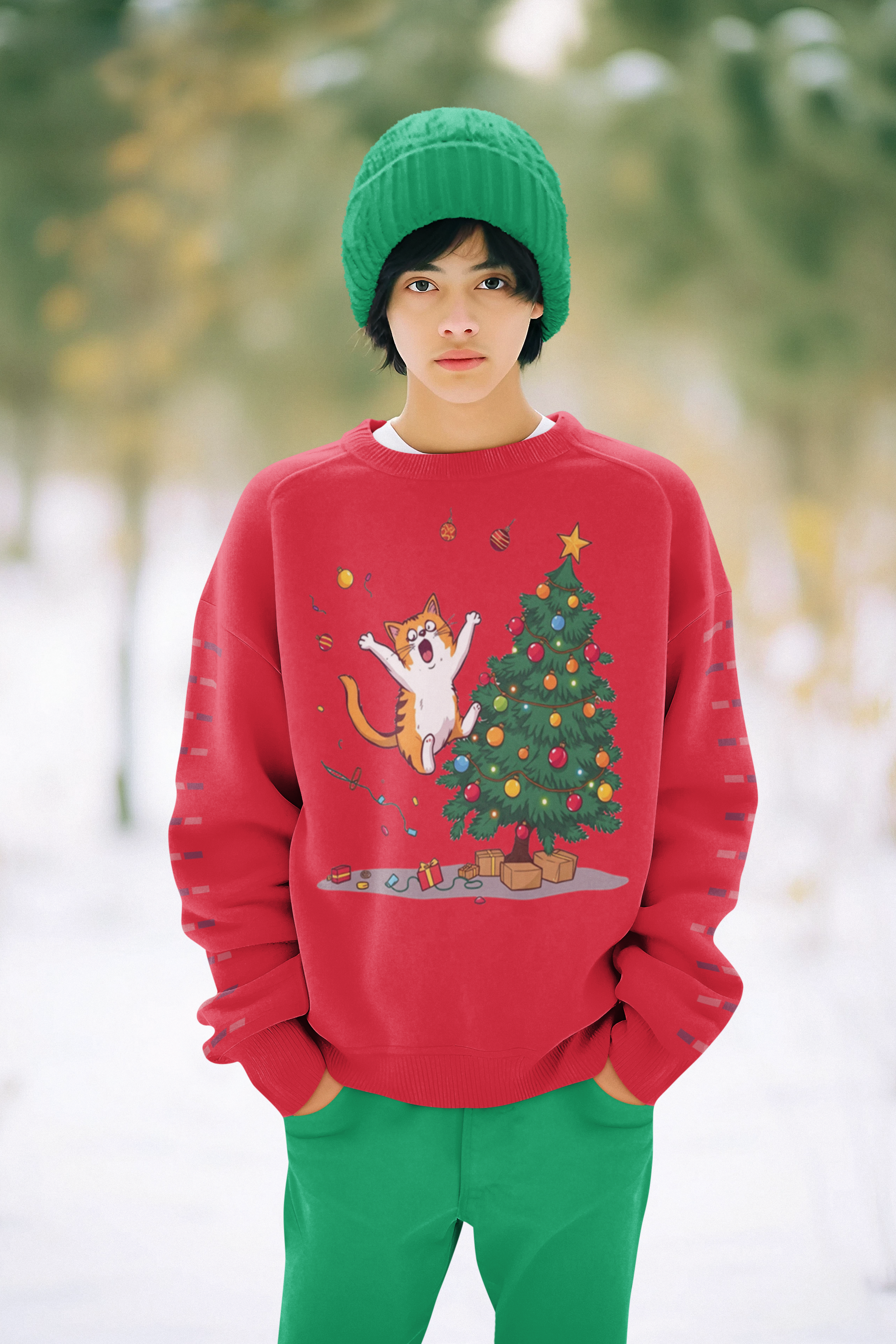 Jumping Cat Christmas Tree