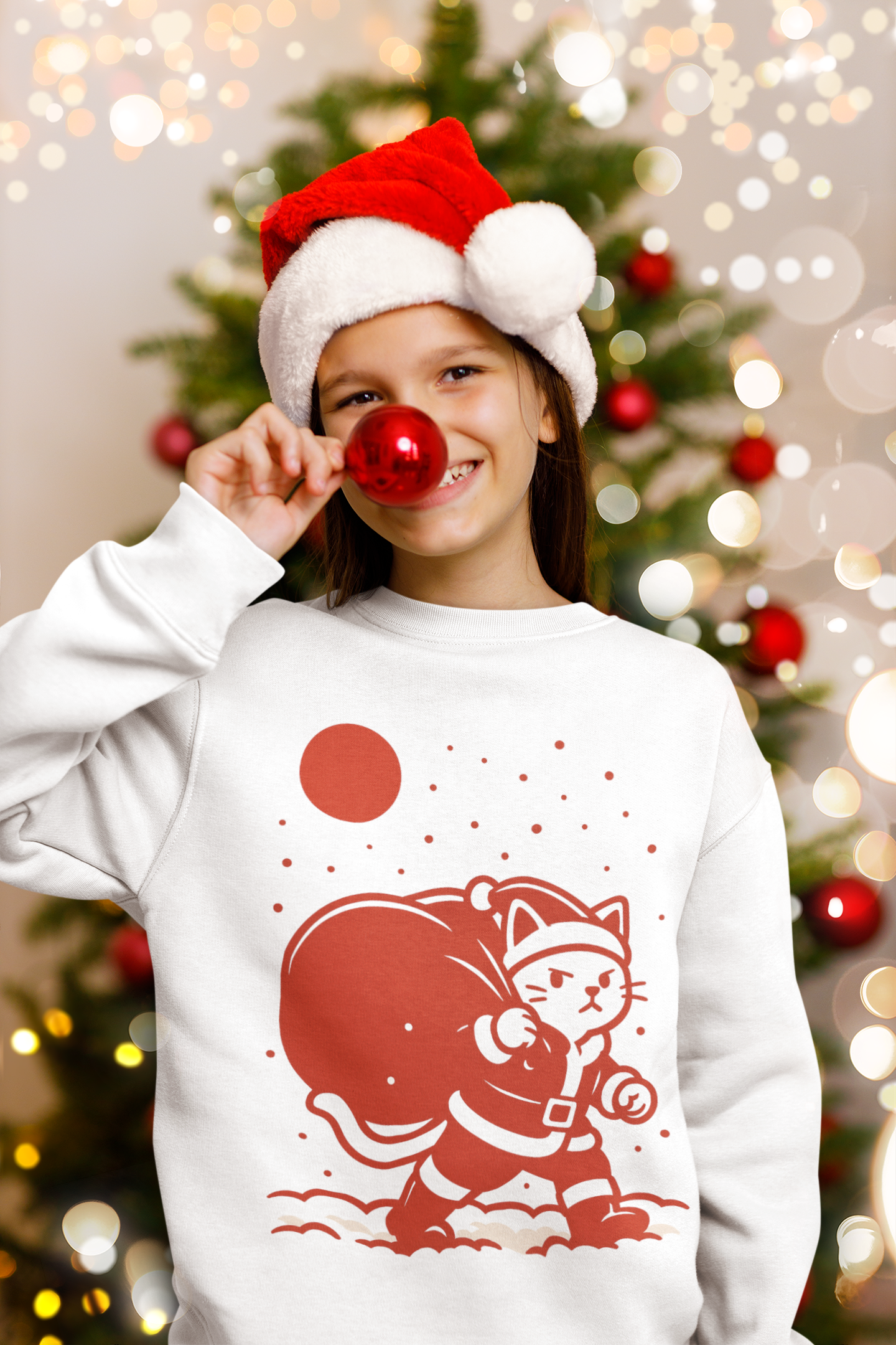 Santa Cat Brings Gifts